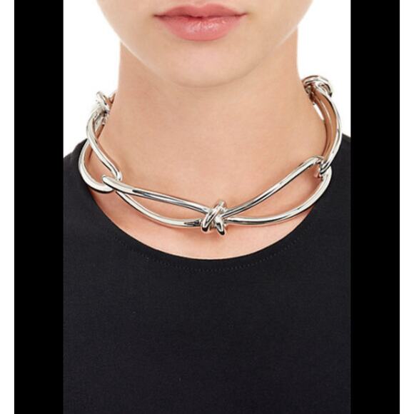 Balenciaga Silver metal Knot Collar Choker Style Necklace - Picture 1 of 6